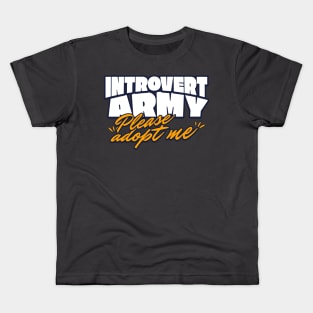 Introvert army bts bangtan please adopt me Morcaworks kpop Kids T-Shirt